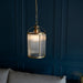 Endon 106710 Lambeth Ribbed 1lt Pendant Antique brass plate & clear ribbed glass 10W LED E27 (Required) - westbasedirect.com