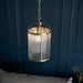 Endon 106710 Lambeth Ribbed 1lt Pendant Antique brass plate & clear ribbed glass 10W LED E27 (Required) - westbasedirect.com