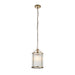 Endon 106710 Lambeth Ribbed 1lt Pendant Antique brass plate & clear ribbed glass 10W LED E27 (Required) - westbasedirect.com