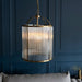 Endon 106711 Lambeth Ribbed 4lt Pendant Antique brass plate & clear ribbed glass 4 x 6W LED E14 (Required) - westbasedirect.com