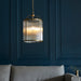 Endon 106711 Lambeth Ribbed 4lt Pendant Antique brass plate & clear ribbed glass 4 x 6W LED E14 (Required) - westbasedirect.com