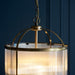 Endon 106711 Lambeth Ribbed 4lt Pendant Antique brass plate & clear ribbed glass 4 x 6W LED E14 (Required) - westbasedirect.com