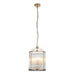 Endon 106711 Lambeth Ribbed 4lt Pendant Antique brass plate & clear ribbed glass 4 x 6W LED E14 (Required) - westbasedirect.com