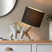 Endon 106788 Barack Bear 1lt Table Vintage silver paint & black fabric 10W LED E27 (Required) - westbasedirect.com