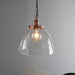 Endon 106895 Hansen Grand 1lt Pendant Aged copper plate & clear glass 10W LED E27 (Required) - westbasedirect.com