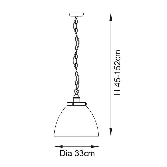 Endon 106895 Hansen Grand 1lt Pendant Aged copper plate & clear glass 10W LED E27 (Required) - westbasedirect.com