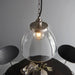 Endon 106896 Hansen Grand 1lt Pendant Brushed silver paint & clear glass 10W LED E27 (Required) - westbasedirect.com