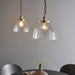 Endon 106896 Hansen Grand 1lt Pendant Brushed silver paint & clear glass 10W LED E27 (Required) - westbasedirect.com