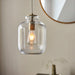 Endon 106923 Lyra 1lt Pendant Clear textured glass & antique brass plate 10W LED E27 (Required) - westbasedirect.com