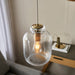 Endon 106923 Lyra 1lt Pendant Clear textured glass & antique brass plate 10W LED E27 (Required) - westbasedirect.com