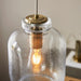 Endon 106923 Lyra 1lt Pendant Clear textured glass & antique brass plate 10W LED E27 (Required) - westbasedirect.com