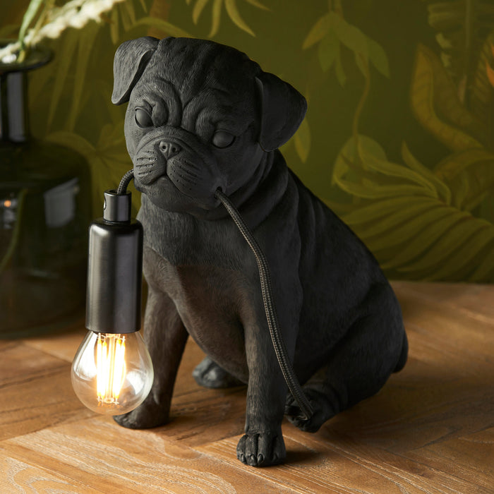 Endon 107325 Pug Puppy Table Matt black 7W LED E14 (Required)