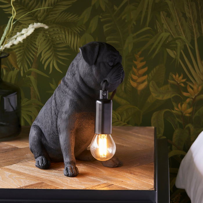 Endon 107325 Pug Puppy Table Matt black 7W LED E14 (Required)