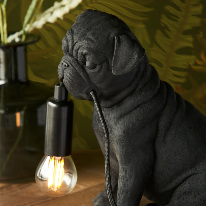 Endon 107325 Pug Puppy Table Matt black 7W LED E14 (Required)