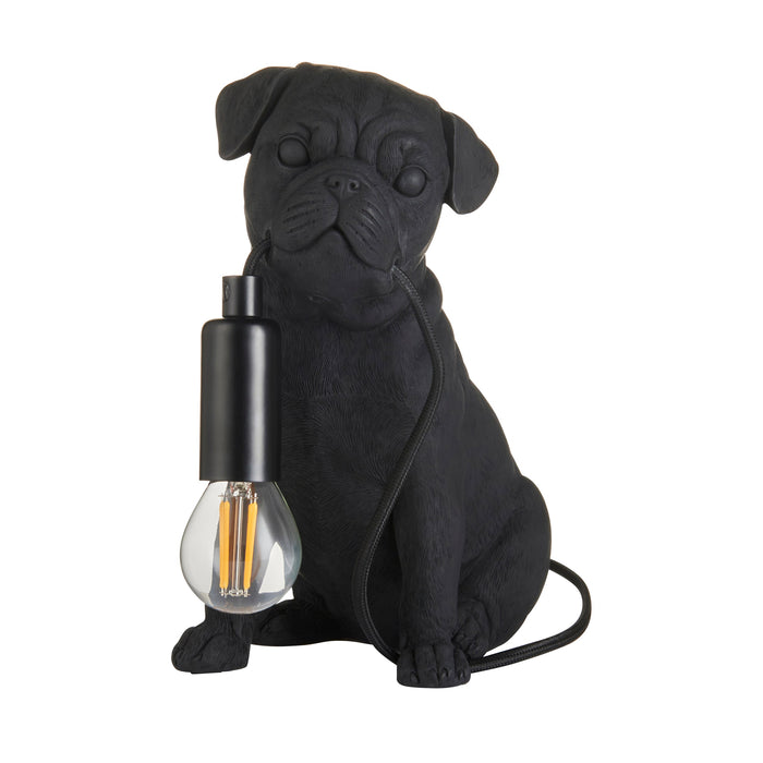 Endon 107325 Pug Puppy Table Matt black 7W LED E14 (Required)