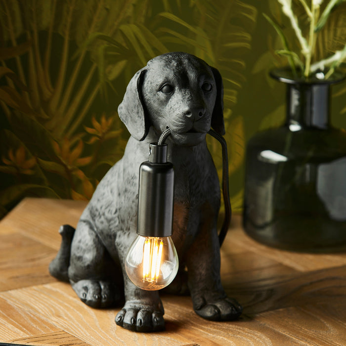 Endon 107365 Labrador Puppy Table Matt black 7W LED E14 (Required)