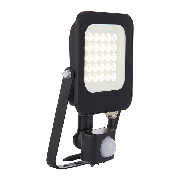 Saxby 107640 Guard PIR 20W Floodlight IP65 Matt Black Paint & Clear Glass Cool White 4000K - westbasedirect.com
