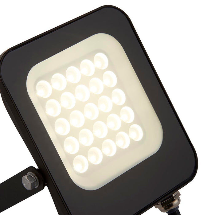Saxby 107640 Guard PIR 20W Floodlight IP65 Matt Black Paint & Clear Glass Cool White 4000K - westbasedirect.com