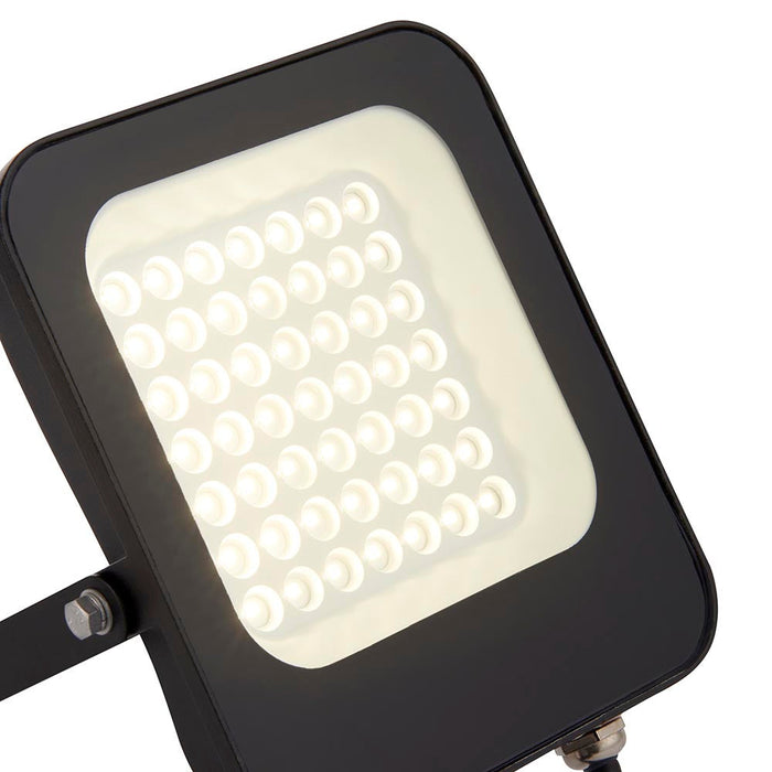 Saxby 107641 Guard PIR 30W Floodlight IP65 Matt Black Paint & Clear Glass Cool White 4000K - westbasedirect.com
