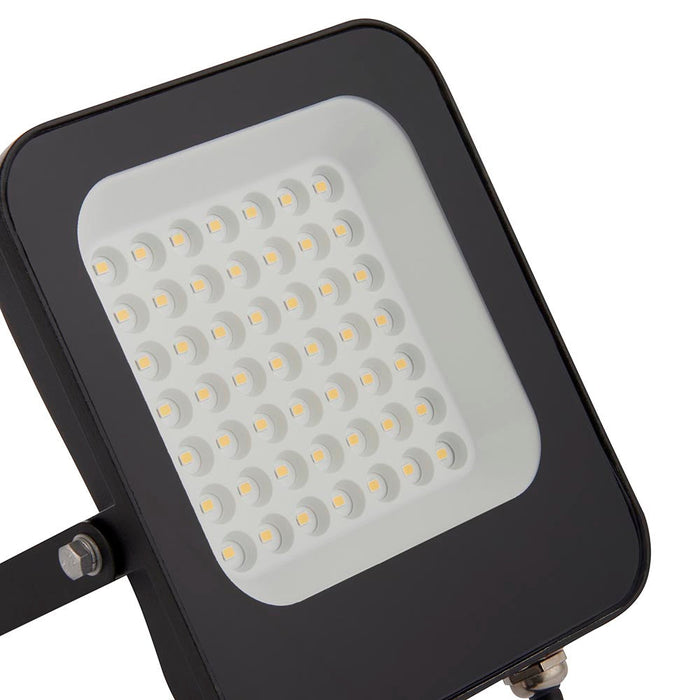 Saxby 107641 Guard PIR 30W Floodlight IP65 Matt Black Paint & Clear Glass Cool White 4000K - westbasedirect.com