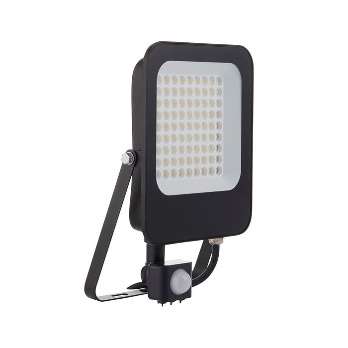 Saxby 107642 Guard PIR 50W Floodlight IP65 Matt Black Paint & Clear Glass Cool White 4000K - westbasedirect.com