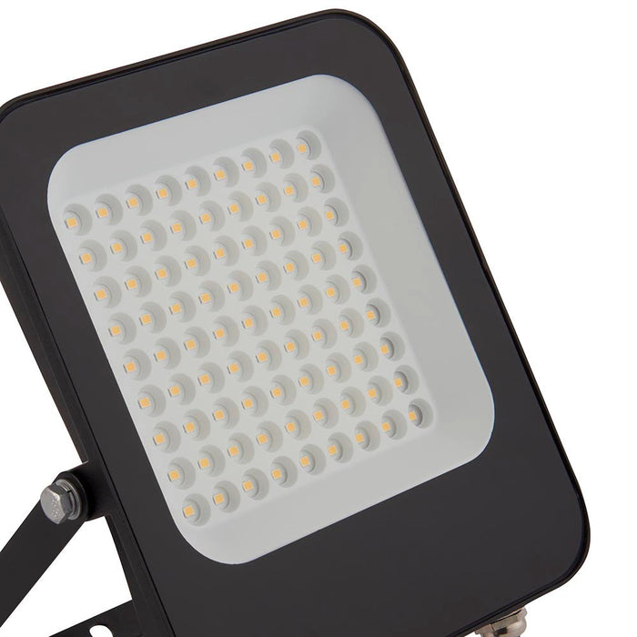 Saxby 107642 Guard PIR 50W Floodlight IP65 Matt Black Paint & Clear Glass Cool White 4000K - westbasedirect.com