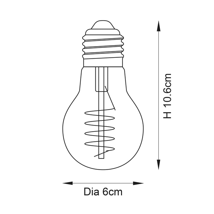 Endon 107773 Spiral GLS 1lt Accessory Clear glass 4W LED E27 Warm White - westbasedirect.com