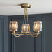 Endon 107801 Berenice 3lt Semi flush Antique brass plate & clear glass 3 x 6W LED E14 (Required) - westbasedirect.com