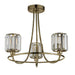 Endon 107801 Berenice 3lt Semi flush Antique brass plate & clear glass 3 x 6W LED E14 (Required) - westbasedirect.com