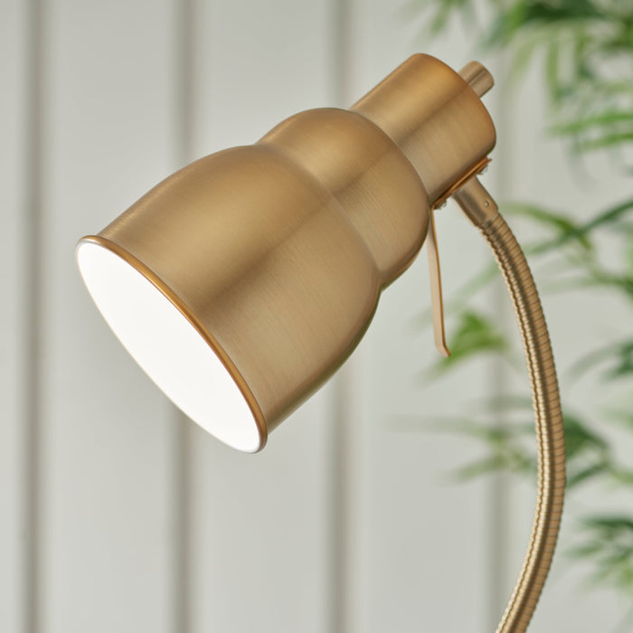 Endon 108126 Classic Flexi Reader Floor Brushed aged brass plate 7W LED GU10 (Required)