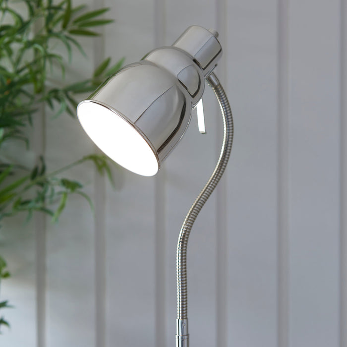 Endon 108127 Classic Flexi Reader Floor Bright nickel plate 7W LED GU10 (Required)