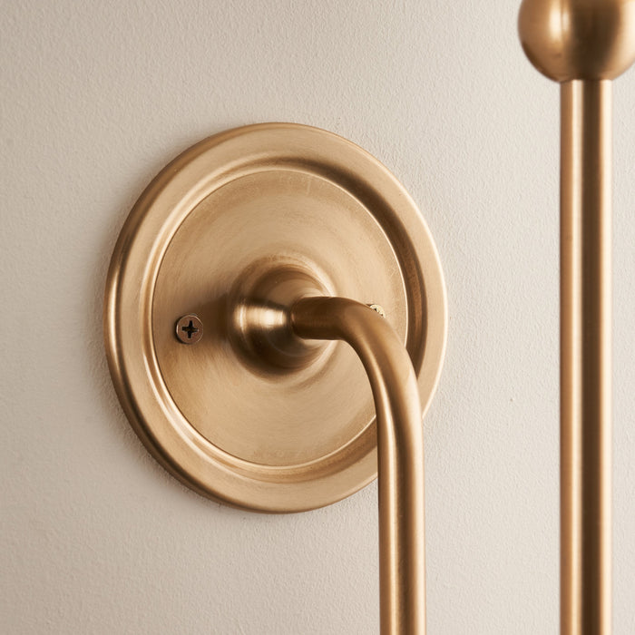 Endon 108208 Santiago Wall Fitting Brushed aged brass plate 7W LED B22 (Required)