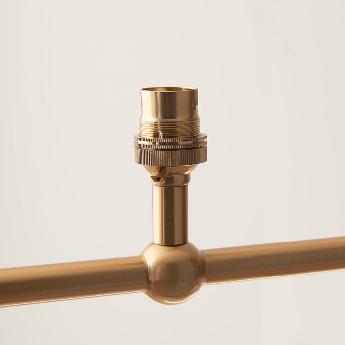 Endon 108211 Santiago 4lt Linear Pendant Fitting Brushed aged brass plate 4 x 7W LED B22 (Required)