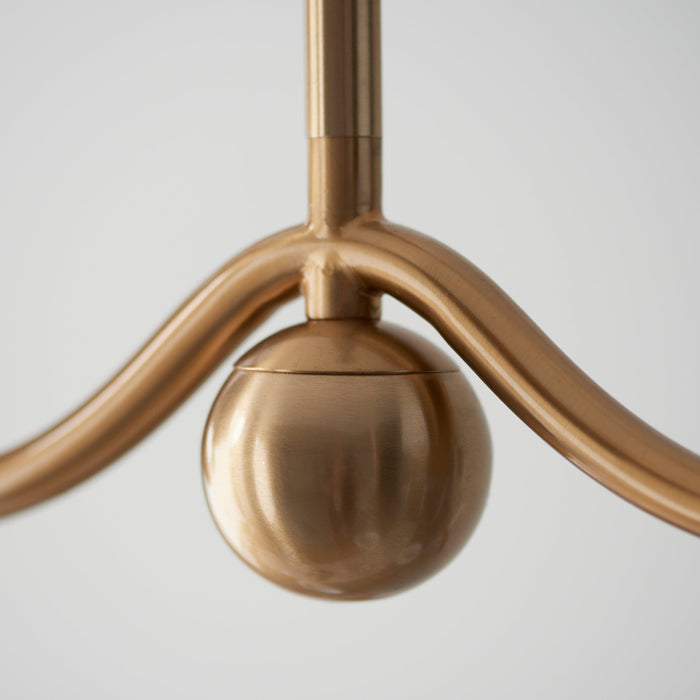 Endon 108211 Santiago 4lt Linear Pendant Fitting Brushed aged brass plate 4 x 7W LED B22 (Required)