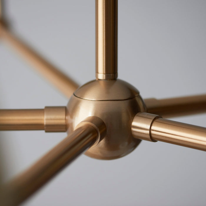 Endon 108212 Santiago 5lt Pendant Fitting Brushed aged brass plate 5 x 7W LED B22 (Required)