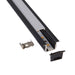 Saxby 108286 Rigel Recessed 2m Aluminium Profile/Black Matt black paint & opal pc - westbasedirect.com