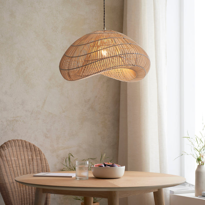 Endon 109203 Misra Pendant Shade Natural rattan 10W LED E27 or B22 (Required)
