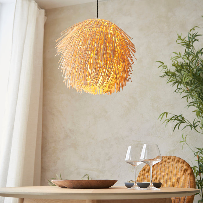 Endon 109204 Pushpa Pendant Shade Natural rattan 10W LED E27 or B22 (Required)