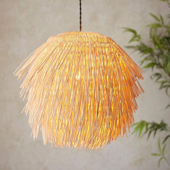 Endon 109204 Pushpa Pendant Shade Natural rattan 10W LED E27 or B22 (Required)