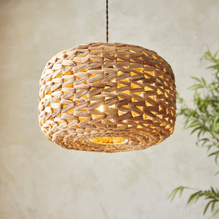 Endon 109207 Toca Pendant Shade Natural water hyacinth 10W LED E27 or B22 (Required)