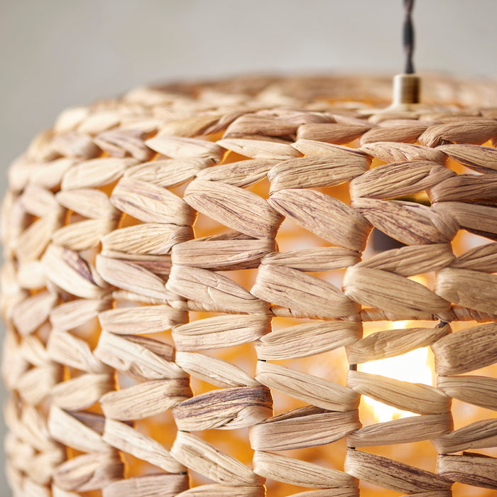 Endon 109207 Toca Pendant Shade Natural water hyacinth 10W LED E27 or B22 (Required)