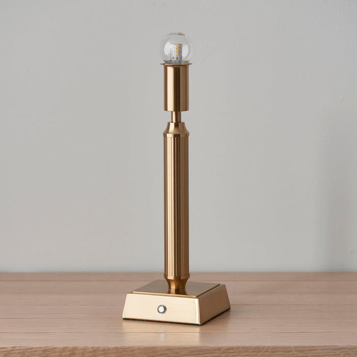 Endon 110457 Trobridge Rechargeable Table Base Brushed aged brass plate 1.5W LED (SMD 2835) Warm White