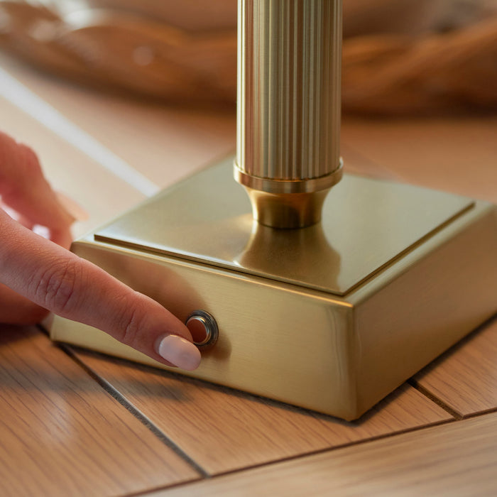 Endon 110457 Trobridge Rechargeable Table Base Brushed aged brass plate 1.5W LED (SMD 2835) Warm White