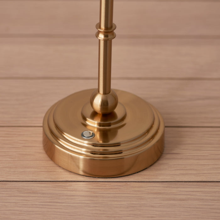 Endon 110458 Burley Rechargeable Table Base Brushed aged brass plate 1.5W LED (SMD 2835) Warm White