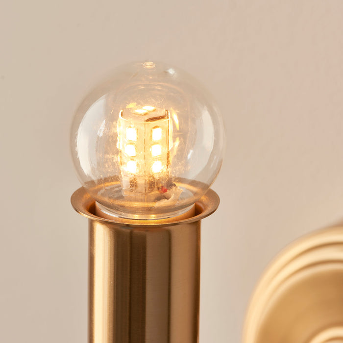 Endon 110459 Burley Rechargeable Wall Fitting Brushed aged brass plate 1.5W LED (SMD 2835) Warm White