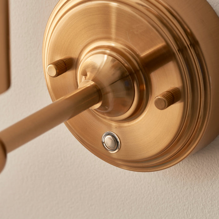 Endon 110459 Burley Rechargeable Wall Fitting Brushed aged brass plate 1.5W LED (SMD 2835) Warm White