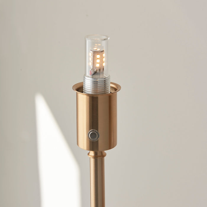 Endon 110460 Burley Rechargeable Floor Base Brushed aged brass plate 1.5W LED (SMD 2835) Warm White