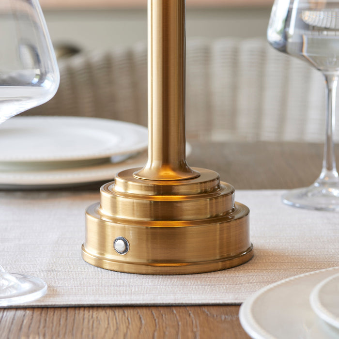Endon 110461 Upton Rechargeable Table Base Brushed aged brass plate 1.5W LED (SMD 2835) Warm White
