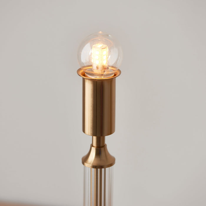 Endon 110463 Morton Rechargeable Table Base Brushed aged brass plate & clear acrylic 1.5W LED (SMD 2835) Warm White