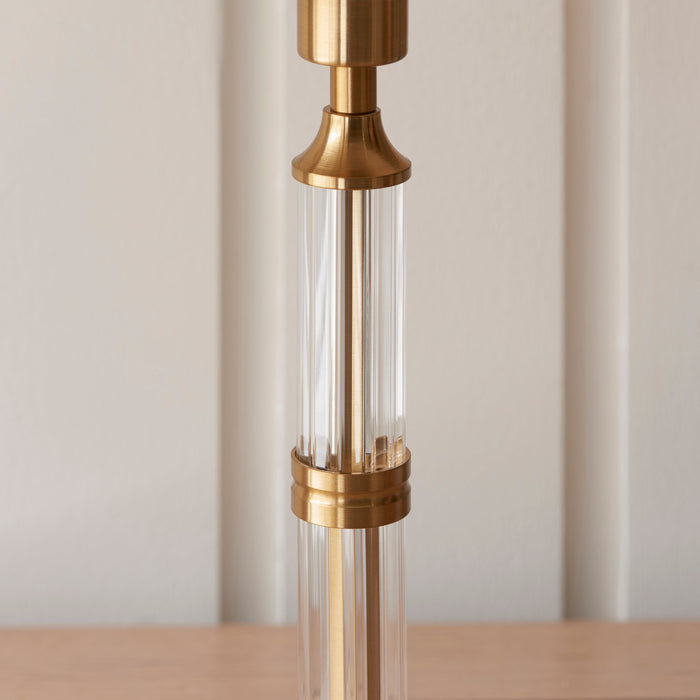 Endon 110463 Morton Rechargeable Table Base Brushed aged brass plate & clear acrylic 1.5W LED (SMD 2835) Warm White